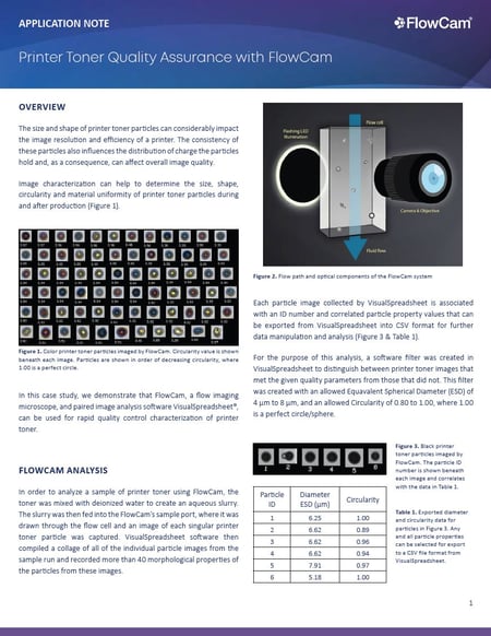 FlowCam printer toner application note thumbnail