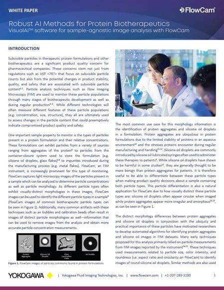 FlowCam white paper thumbnail - Robust AI Methods for Protein Biotherapeutics