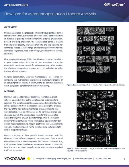 Application note thumbnail - FlowCam for Microencapsulation Process Analysis