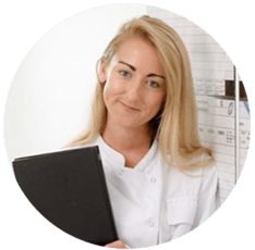 Woman holding laptop