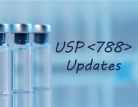 Vaccine vials with text that says USP 788 updates